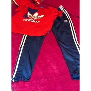 Adidas Track Pants & Tee